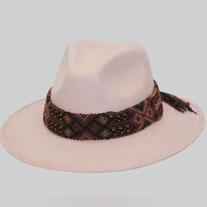 ALUMAH "Ba'yuk" PINK Hand-finished HAT with Handmade Woven Band